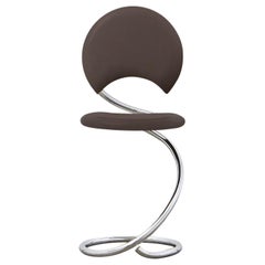 PH Snake Chair, Chrome, Leather Extreme Mocca, Full Leather Upholstery