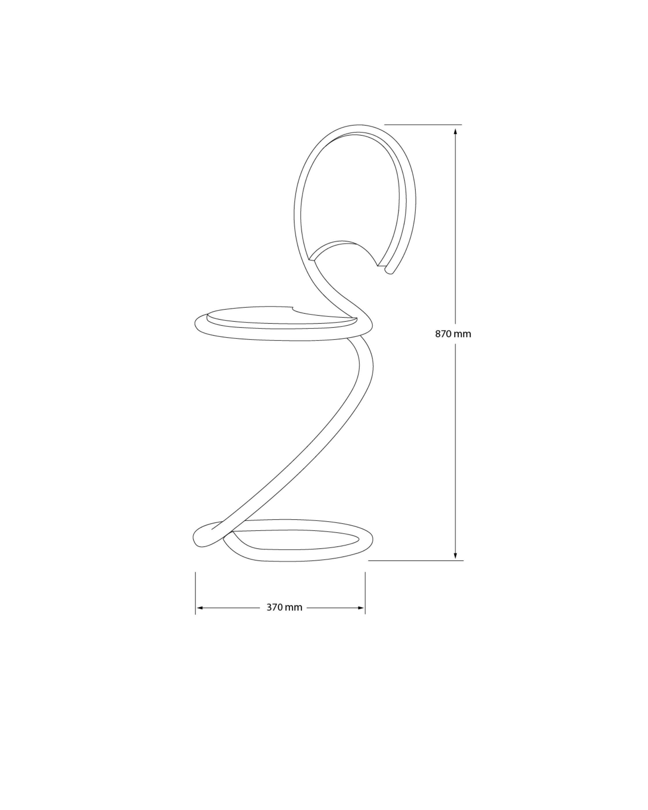 PH Schlangenstuhl, Chrom, weiß lackiert, Satin matt, Sitz/Rücken aus Holz, Sichtbare Röhren im Zustand „Neu“ im Angebot in Copenhagen, DK