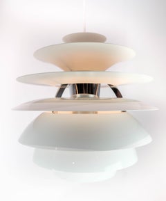 Ph Snowball with White Lacqured Shades Designed by Poul Henningsen