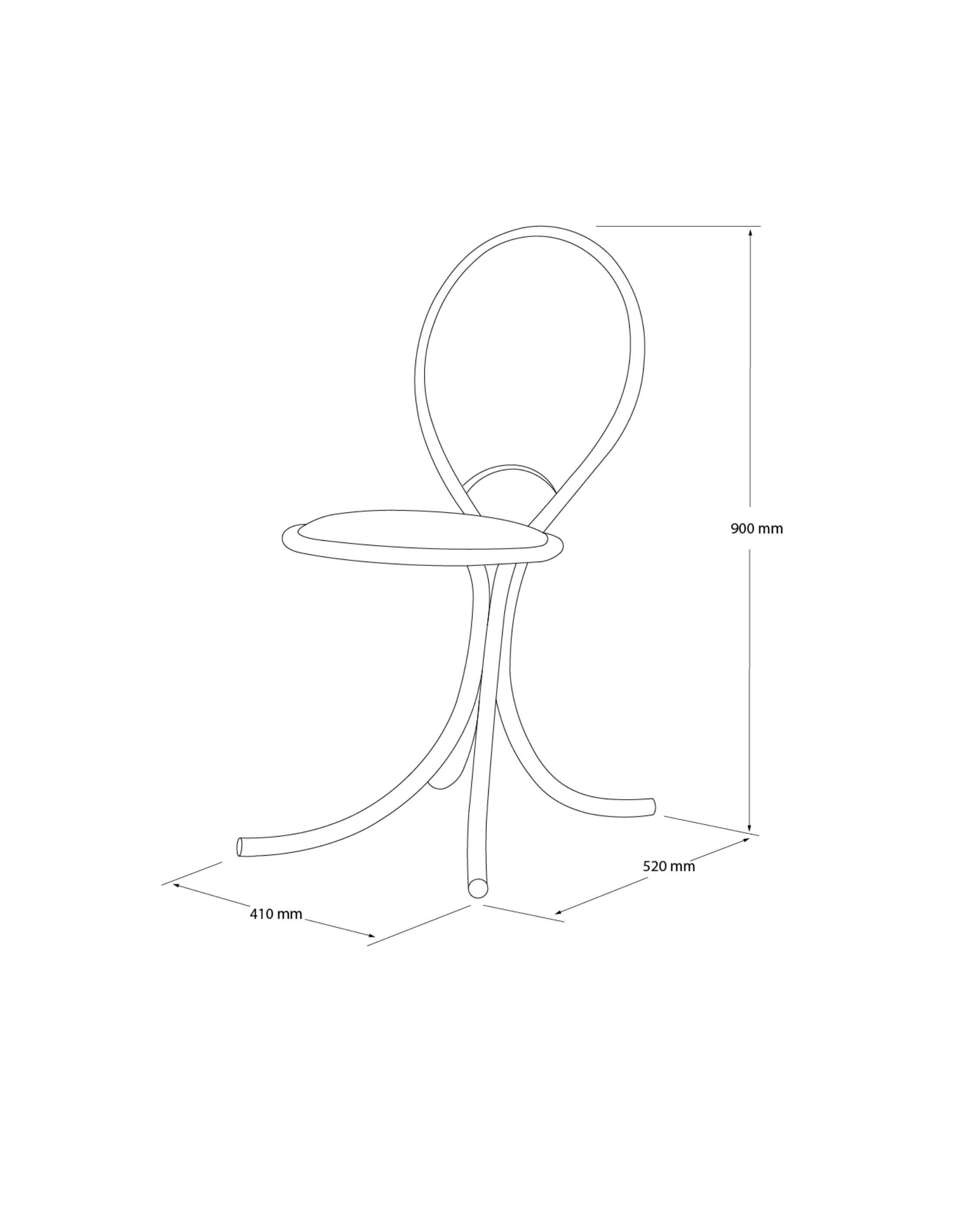 PH Steel Chair - Steel tube frame in chrome with wool fabric seat in blue (Leder) im Angebot