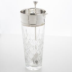 P.H. Vogel and Co. Silver Plate and Crystal Barware Cocktail Martini Pitcher