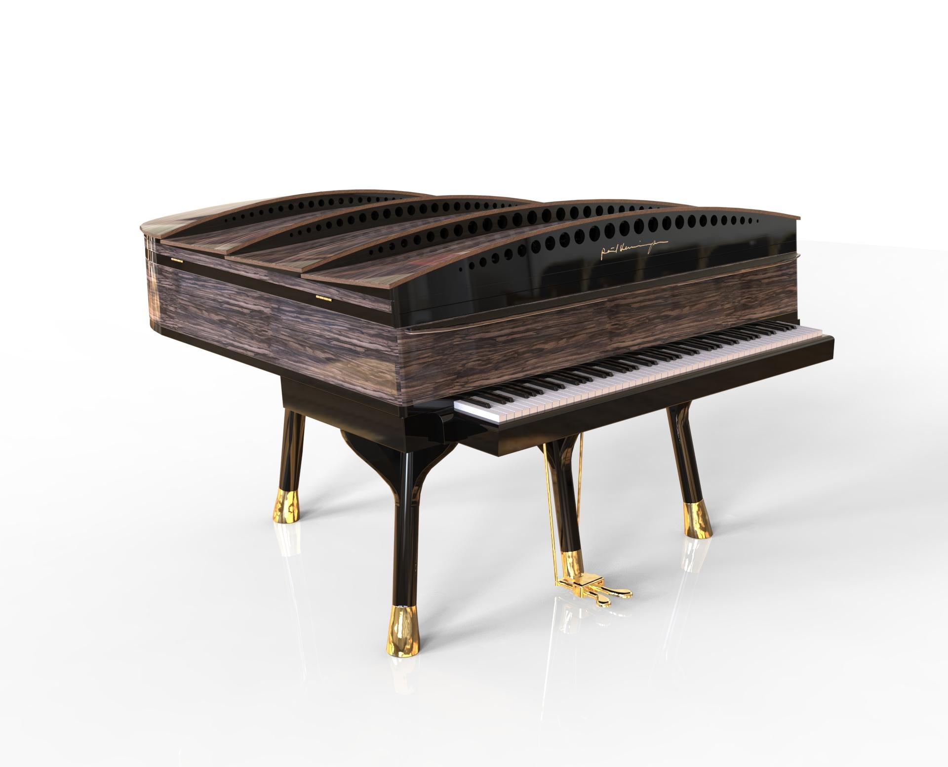 - All prices are listed ex works.
- 5 year guarantee.
- We regularly crate, ship and install PH Pianos worldwide with full insurance.

Inside and Out, A Masterful Work of Art
This PH Bow Grand Piano Curated Edition is an exquisite instrument