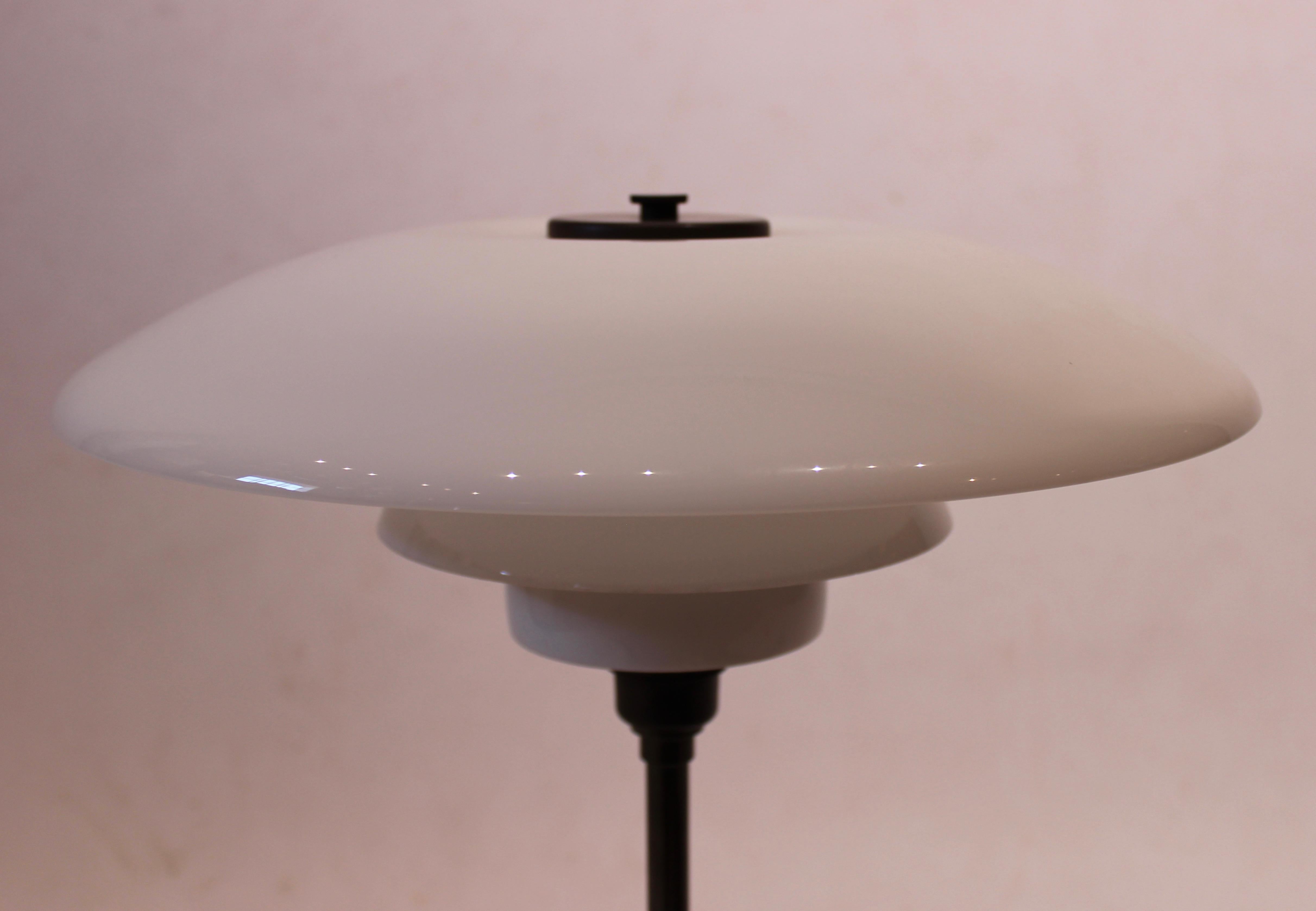 Danish Poul Heningsen Table Lamp, model PH 4/3 of White Opaline Glass, 1950's For Sale