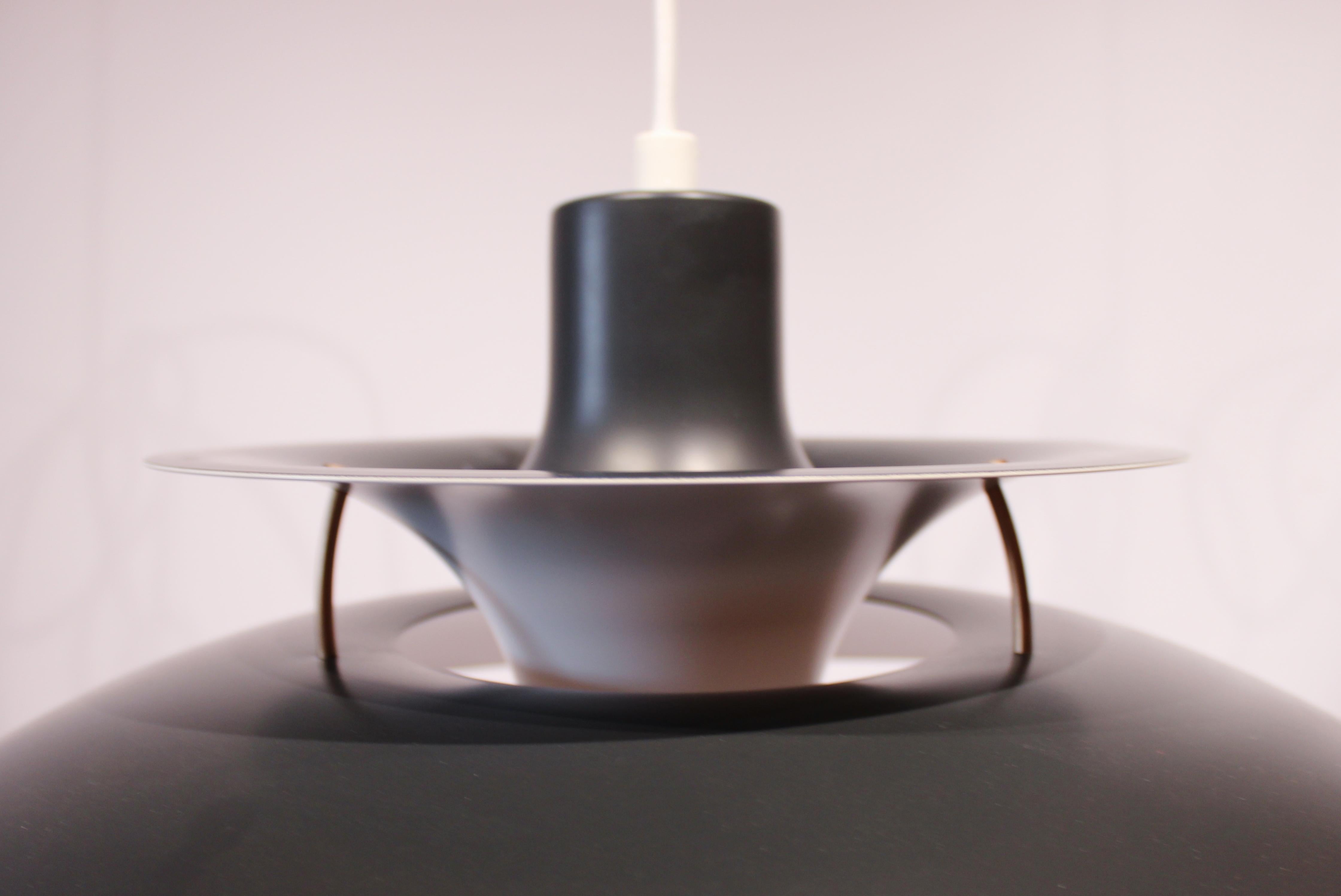 Lacquered PH5 Pendant in Dark Grey by Poul Henningsen and Louis Poulsen, 1980s