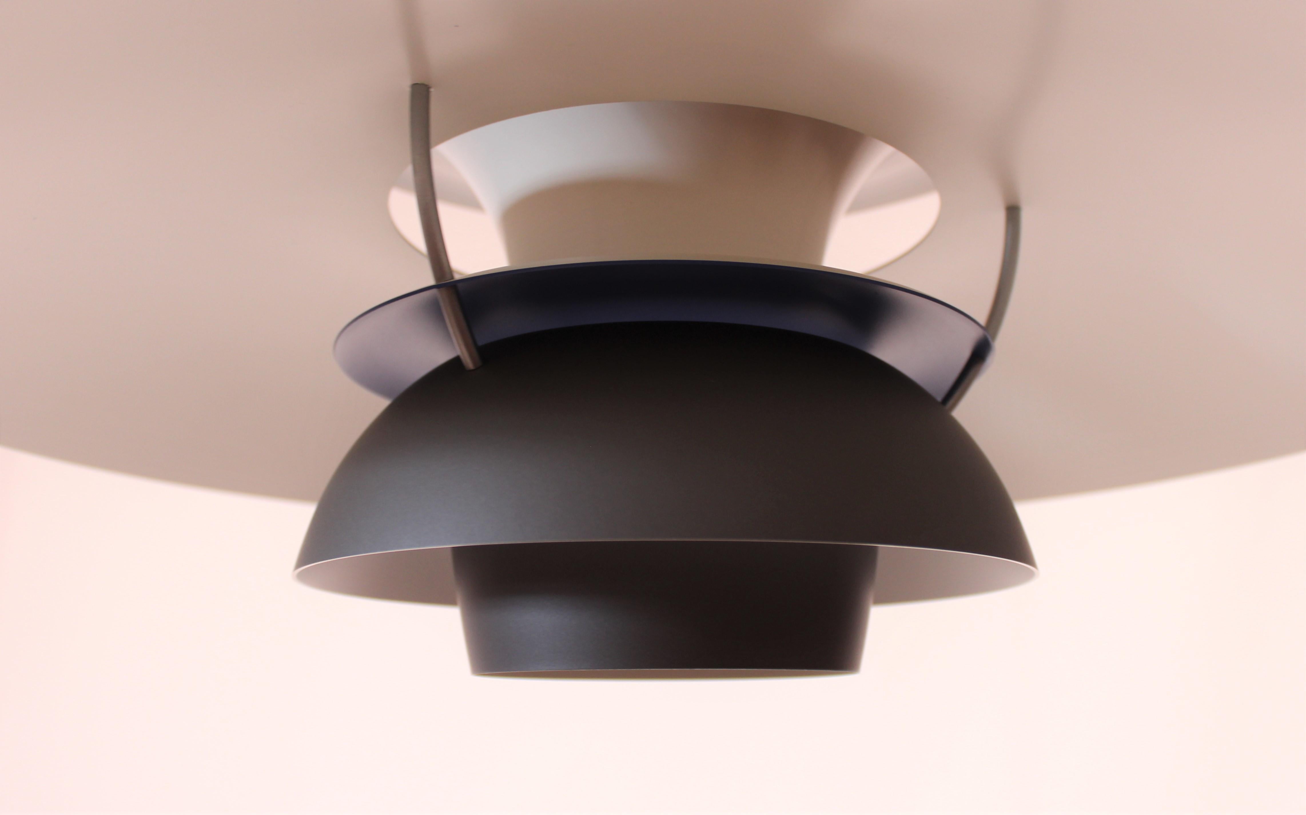 Lacquered PH5 Pendant in Dark Grey Designed by Poul Henningsen