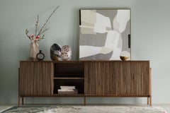 PHAB – Minimalist Media Cabinet with Rhythmic Fronts, American Walnut