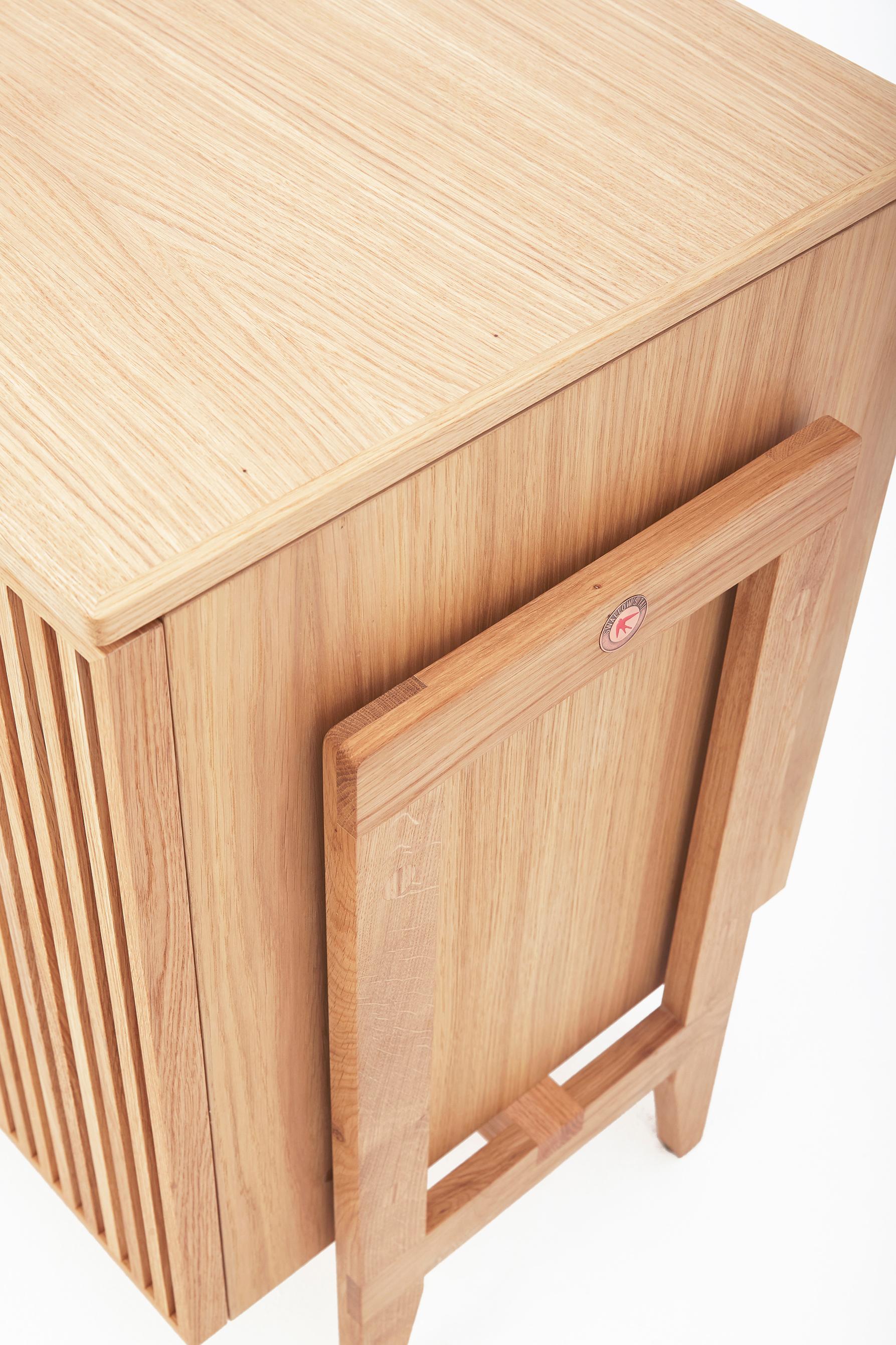 Modern PHAB – Minimalist Oak Cabinet with Rhythmic Fronts, German Design Award Winner For Sale