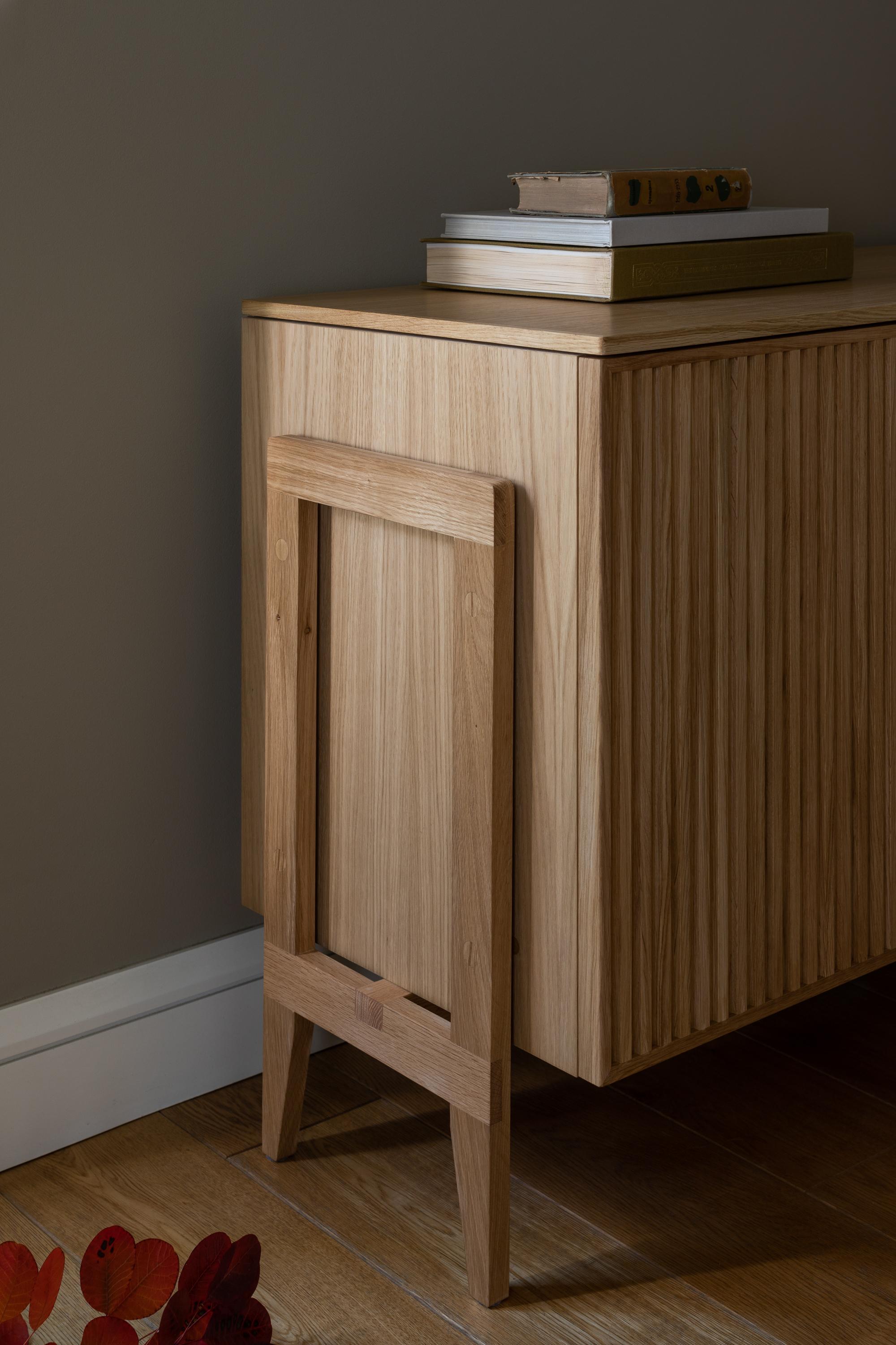 Contemporary PHAB – Minimalist Oak Cabinet with Rhythmic Fronts, German Design Award Winner For Sale
