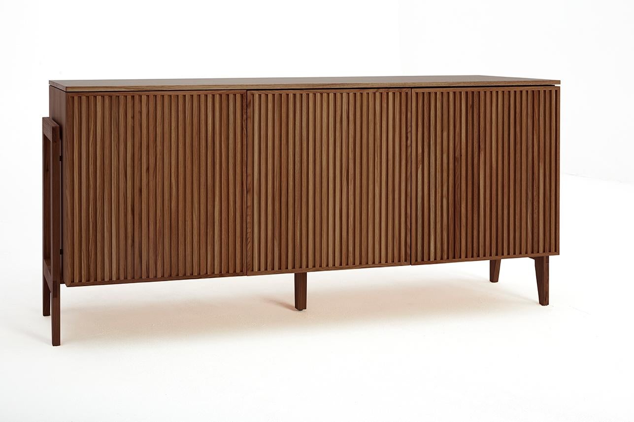 PHAB – Minimalist Oak Cabinet with Rhythmic Fronts, German Design Award Winner For Sale 1