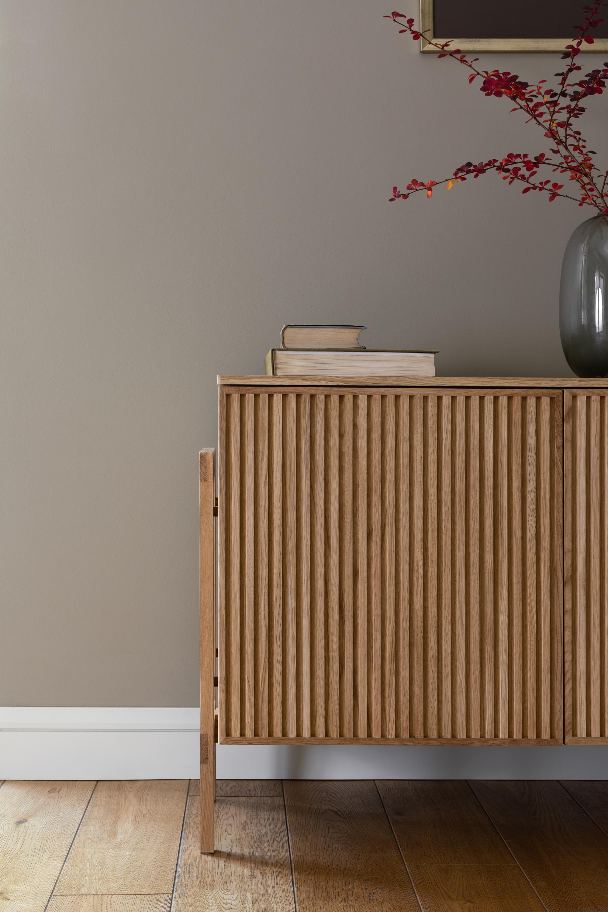 PHAB – Minimalist Oak Cabinet with Rhythmic Fronts, German Design Award Winner For Sale 2