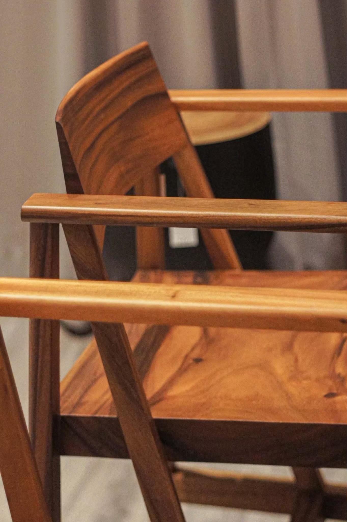 Contemporary Phaka Chair, Natural Monkey Pod Wood For Sale