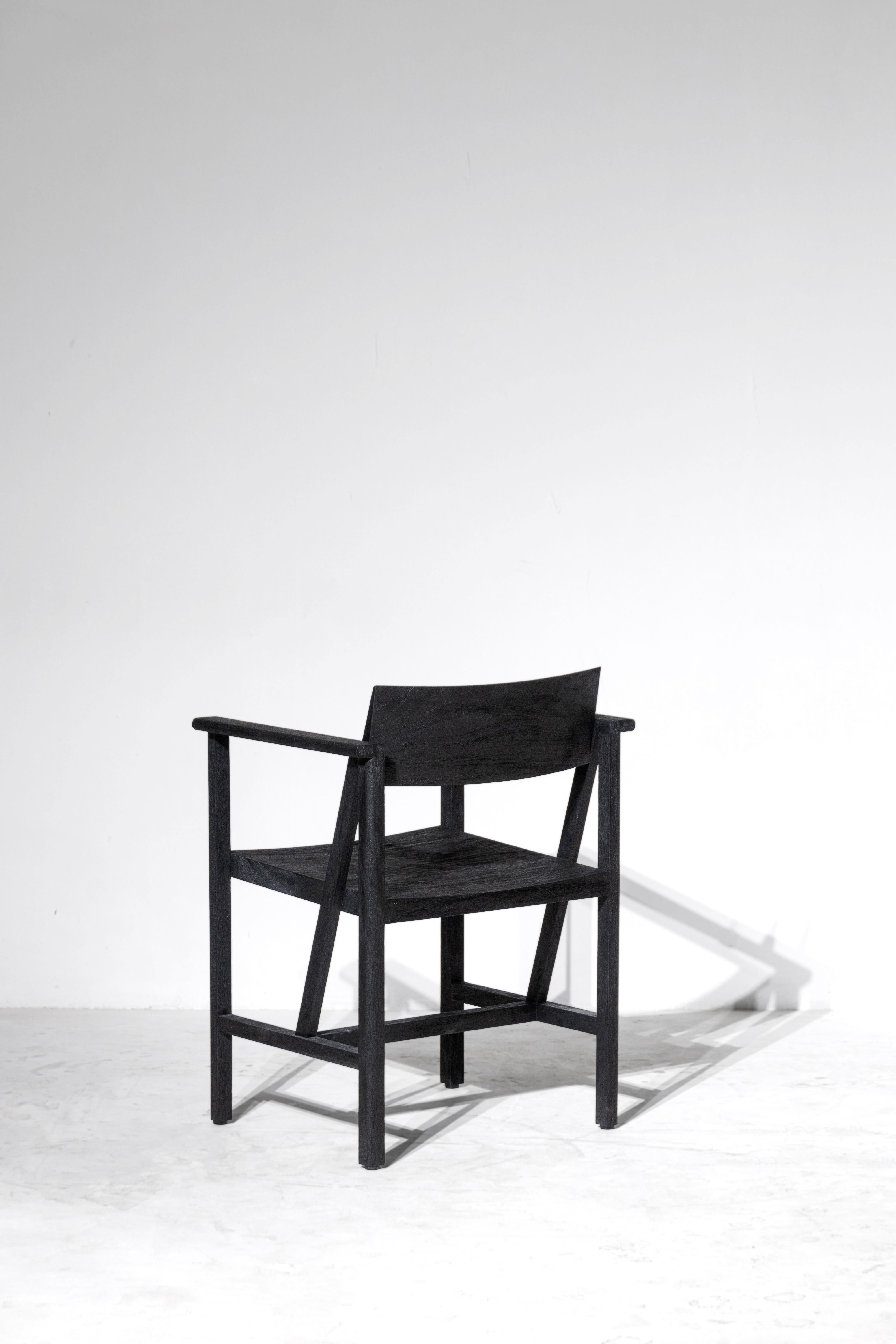Thai Phaka Chair, Rough Black Monkey Pod Wood For Sale