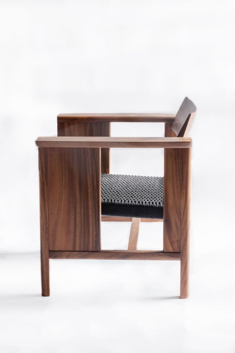 PHAKA lounge, Natural Acacia Wood and Black Cords For Sale at 1stDibs