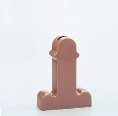 Phallic-förmige rosa glasierte Keramikvase Shiva von Ettore Sottsass