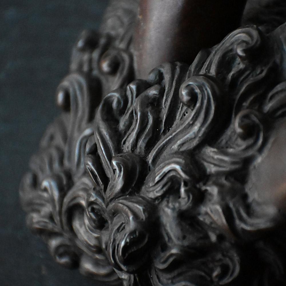 Austrian Phallus shaped bronze matched pair of cast door handles etched C. Kauna 1903