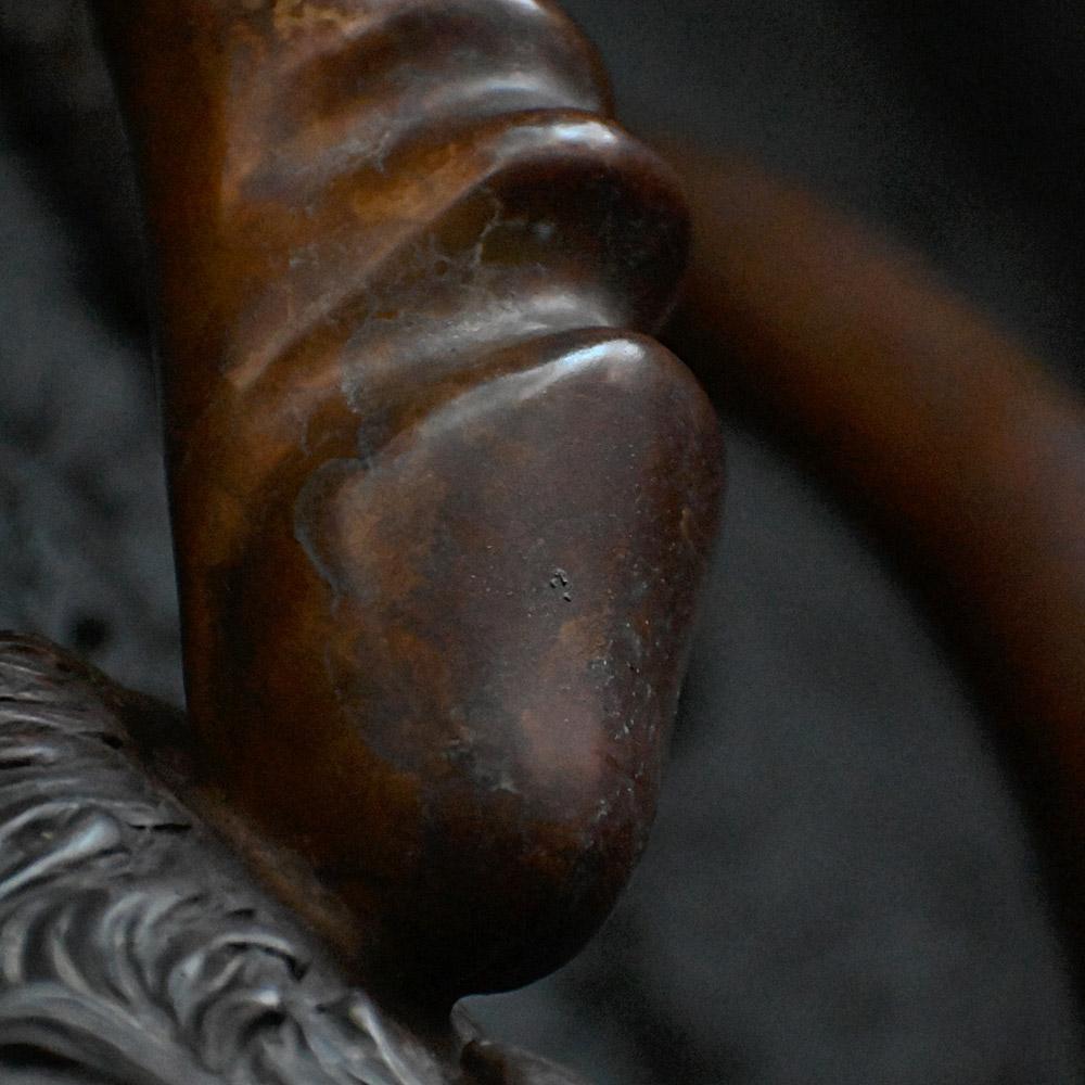 Phallus shaped bronze matched pair of cast door handles etched C. Kauna 1903 1