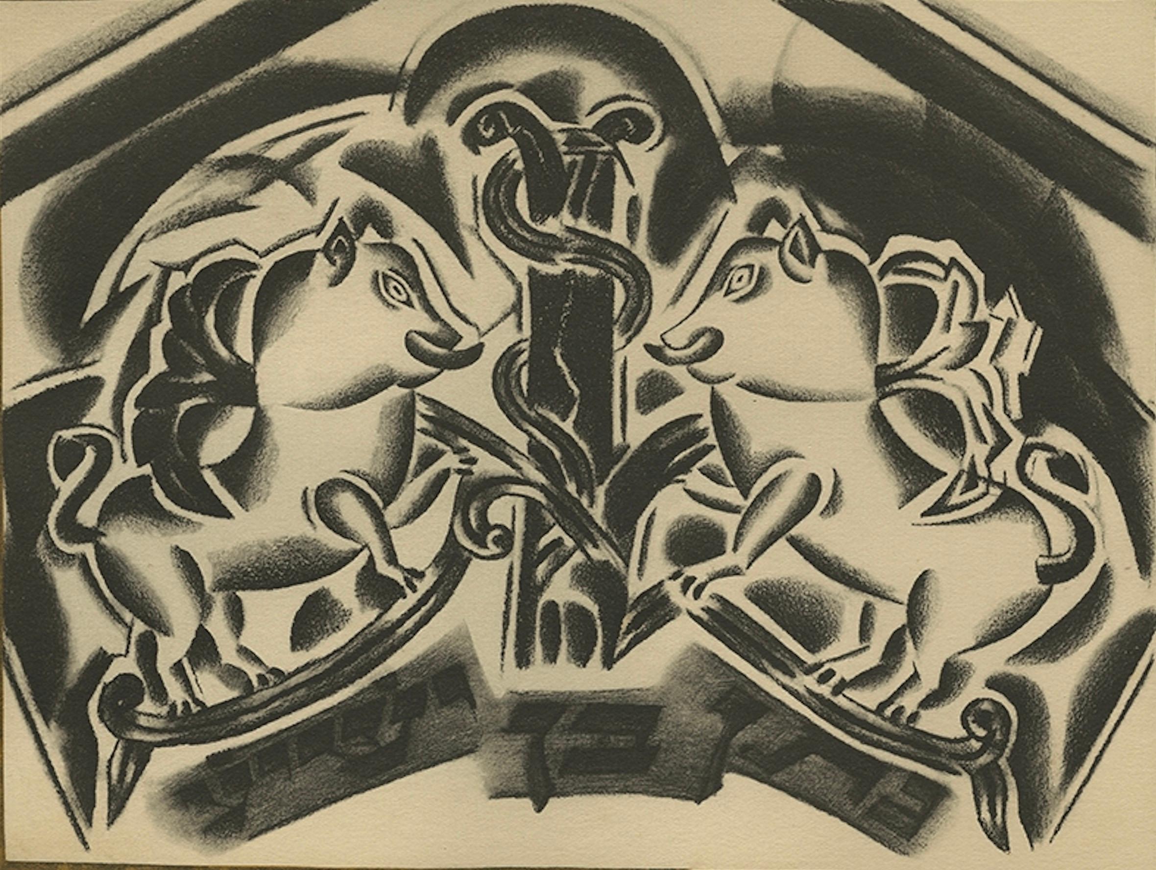 Phantastische Tiere, 1923: Litografía de edición limitada de Nathan Altmann principios del siglo XX en venta