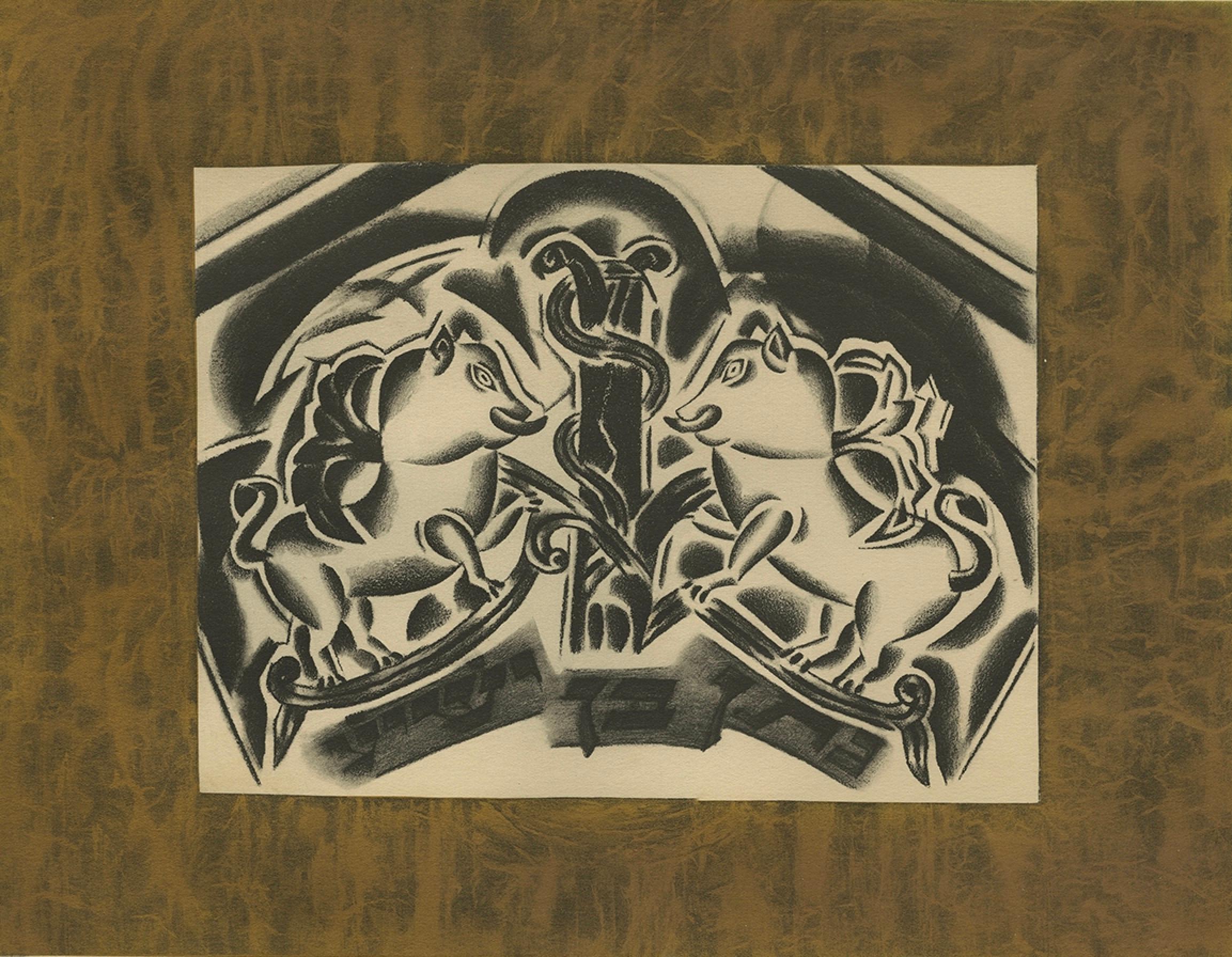 Phantastische Tiere, 1923: Litografía de edición limitada de Nathan Altmann Papel en venta