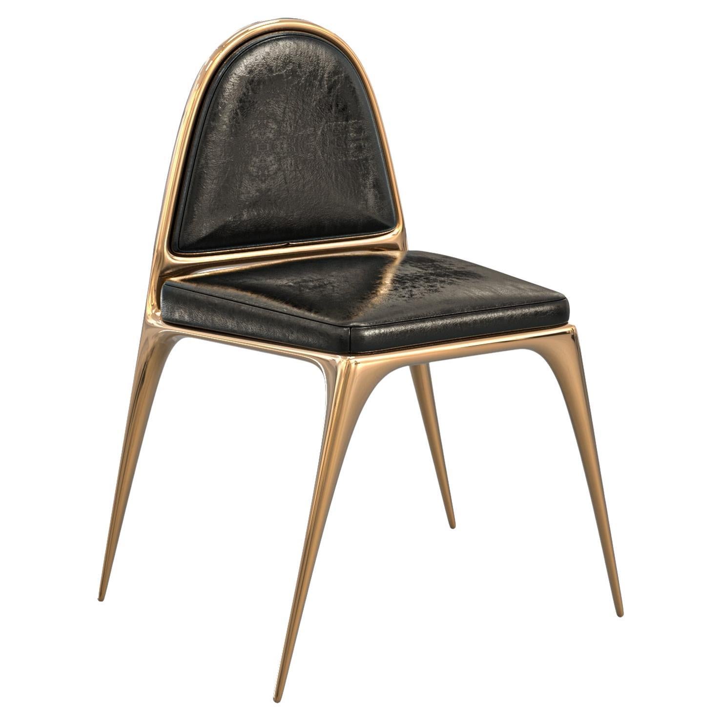 "Phantom" Chair, with Bronze and Tailor Made Leather, Istanbul