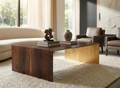 Phantom Coffee Table in Claro Walnut and Moon Gold Leaf by Florian Roeper