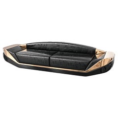 "Phantom" Sofa with Bronze and Stainless Steel, Tailor made Leather, Istanbul