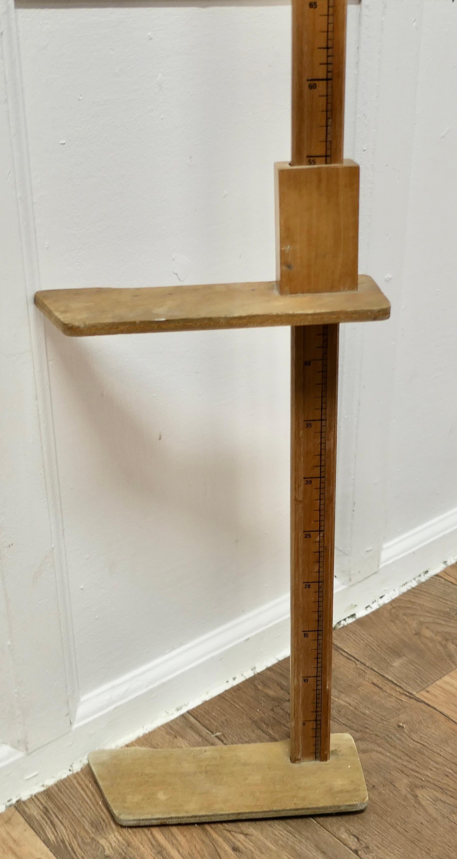 Industrial Pharmacy Child Measure Stand, Pitch Pine Measuring Stick or Somastometre    For Sale