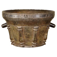 Pharmacy mortar. Bronze. Spain, dated in the piece in 1743. 