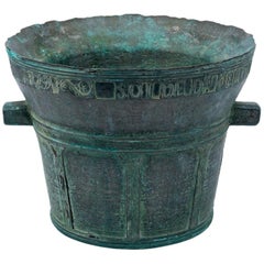 Pharmacy Mortar, Bronze, Spain, Quintana, 1829, with Inscription 'and Author'