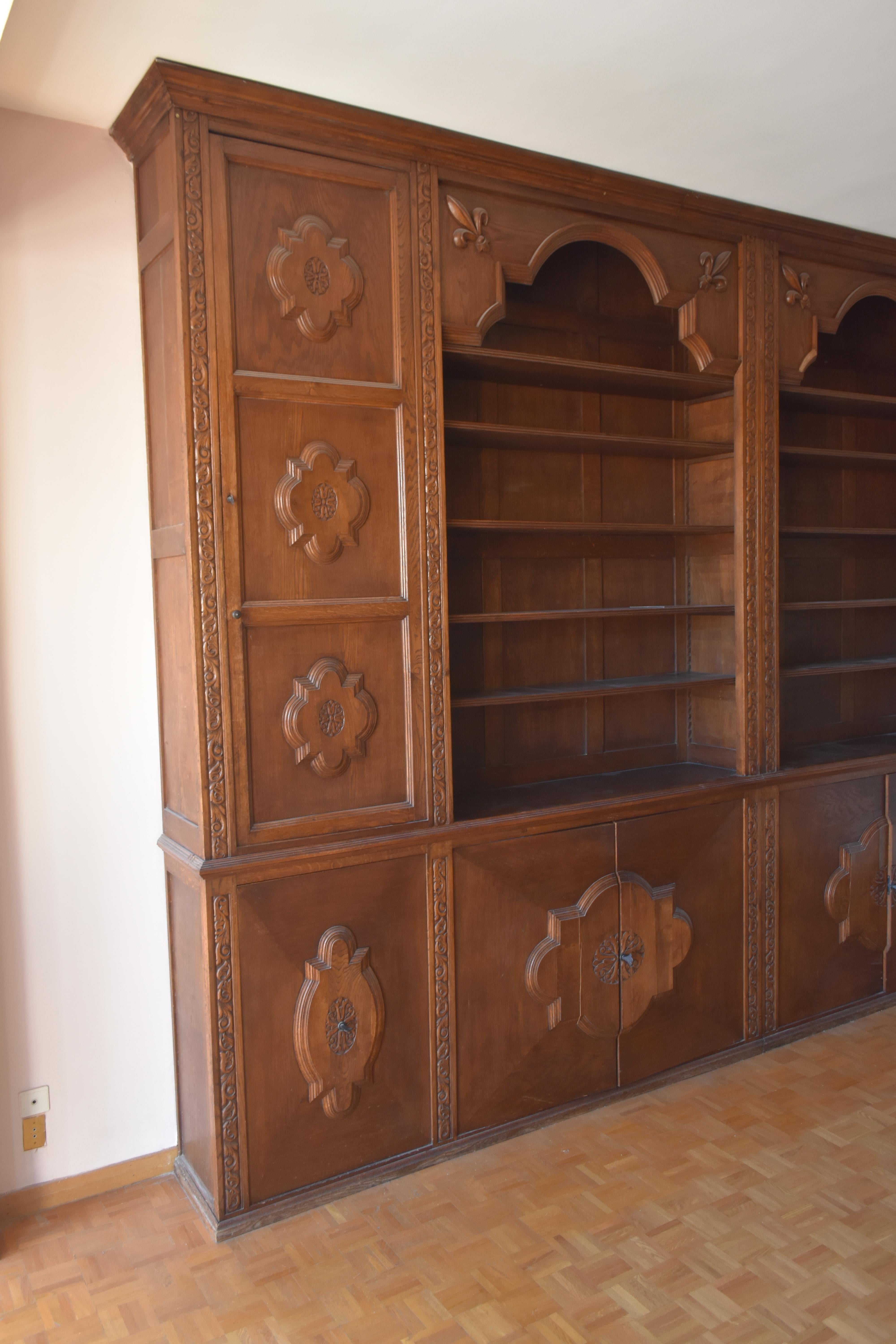 French Pharmacy Woodwork Used as Library, circa 1900 For Sale