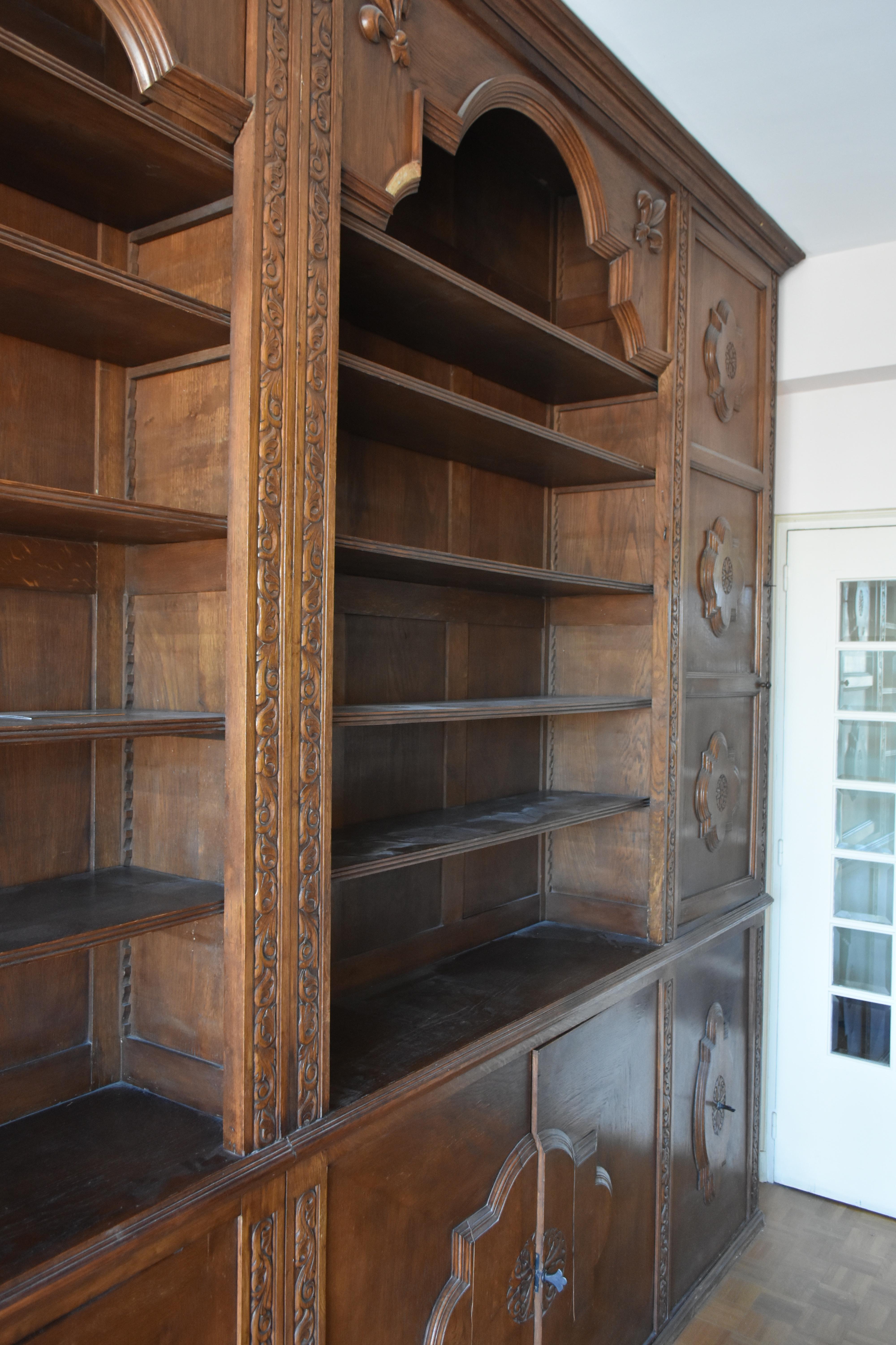 Pharmacy Woodwork Used as Library, circa 1900 For Sale 1