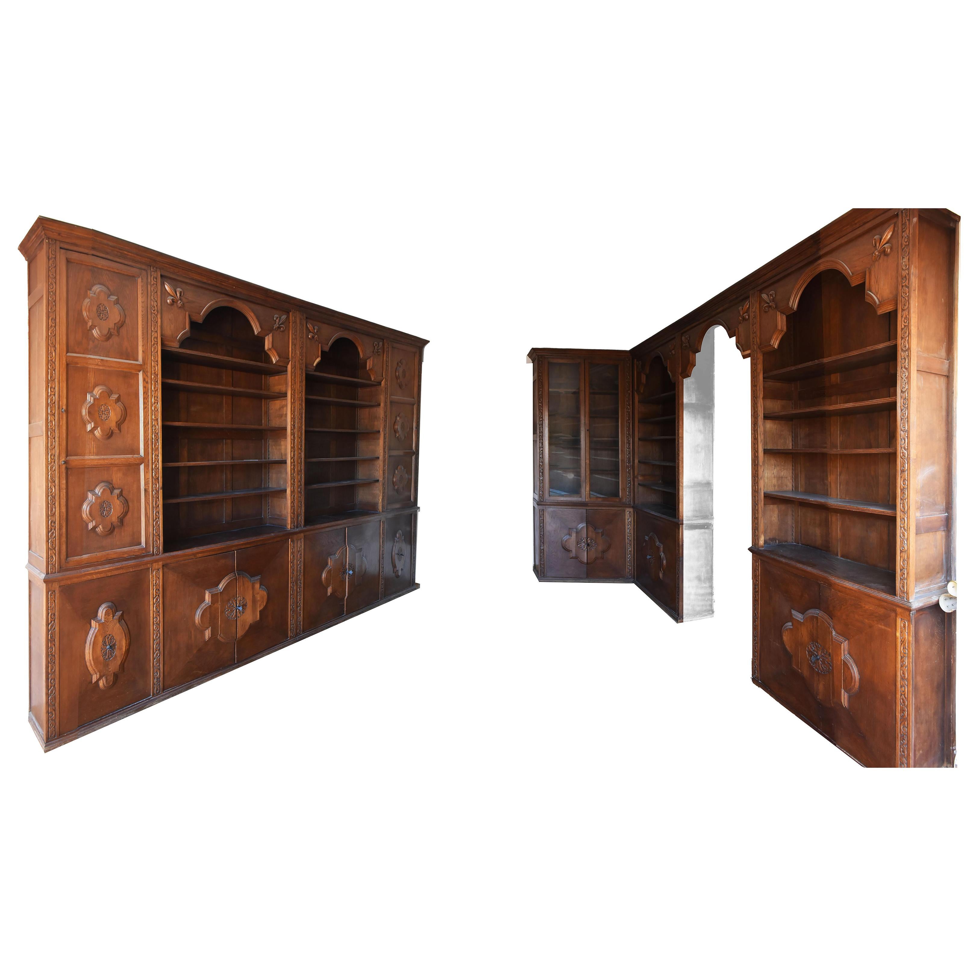 Pharmacy Woodwork Used as Library, circa 1900 For Sale