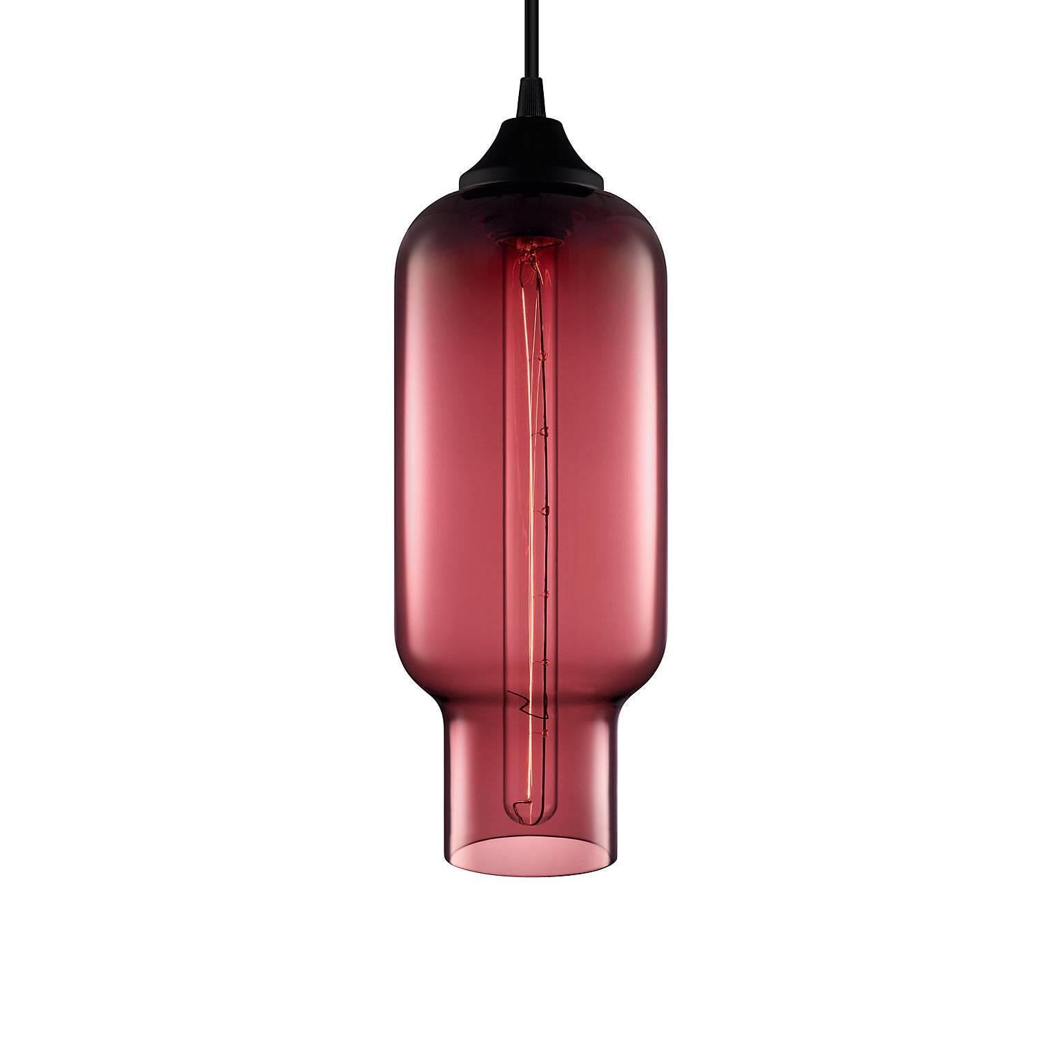 American Pharos Amber Handblown Modern Glass Pendant Light, Made in the USA For Sale