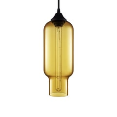 Pharos Amber Handblown Modern Glass Pendant Light, Made in the USA