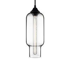 Pharos Crystal Handblown Modern Glass Pendant Light, Made in the USA