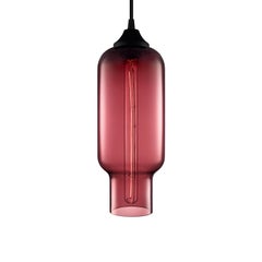 Lampada a sospensione moderna in vetro soffiato a mano grigio Pharos, Made in USA