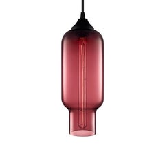Lampe à suspension moderne en verre soufflé à la main prune Pharos, fabriquée aux États-Unis