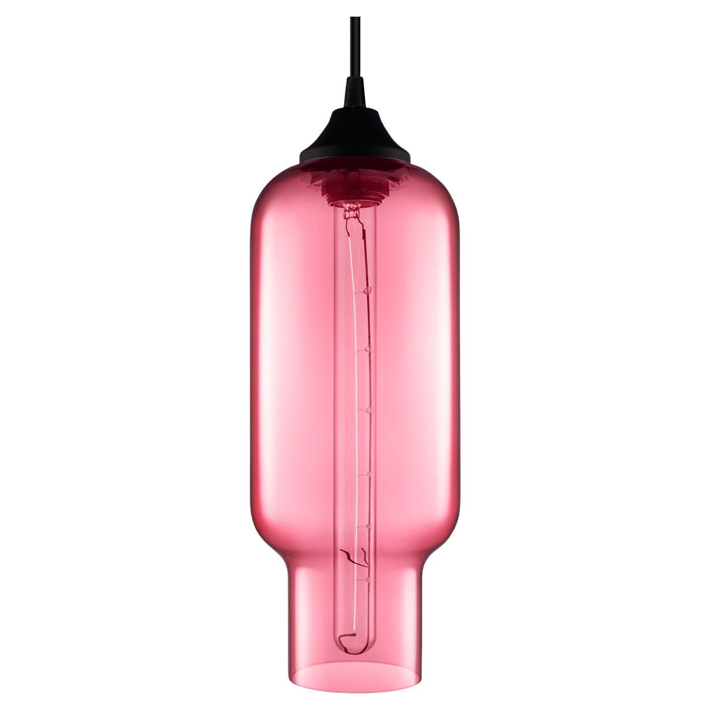 Pharos Rose Handblown Modern Glass Pendant Light, Made in the USA For Sale