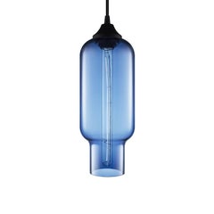 Lámpara colgante de cristal soplado Pharos Sapphire, fabricada en EE.UU.