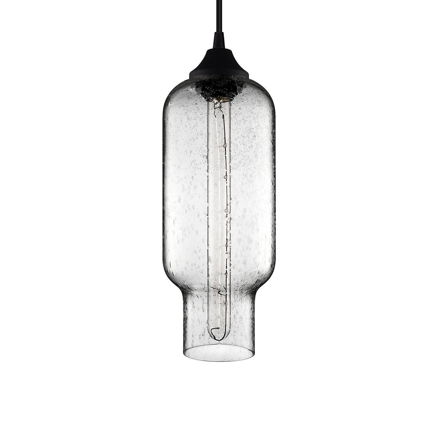 Contemporary Pharos Smoke Handblown Modern Glass Pendant Light, Made in the USA For Sale