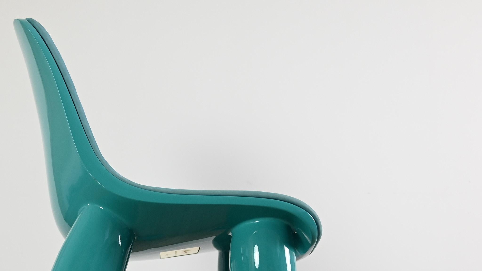 Pharrell Williams Perspective Chair für Domeau & Pérès Kunstharz Leder Frankreich im Angebot 7