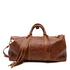 Pharrell Williams Runway Louis Vuitton Fringe Leather Calfskin Duffel Keepall 50