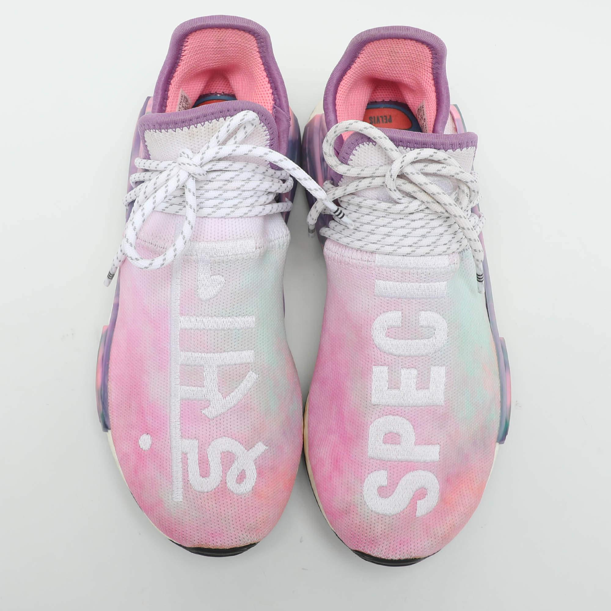 Gray Pharrell Williams x Adidas Multicolor Knit Hu NMD Low Top Sneakers Size 39 1/3 For Sale