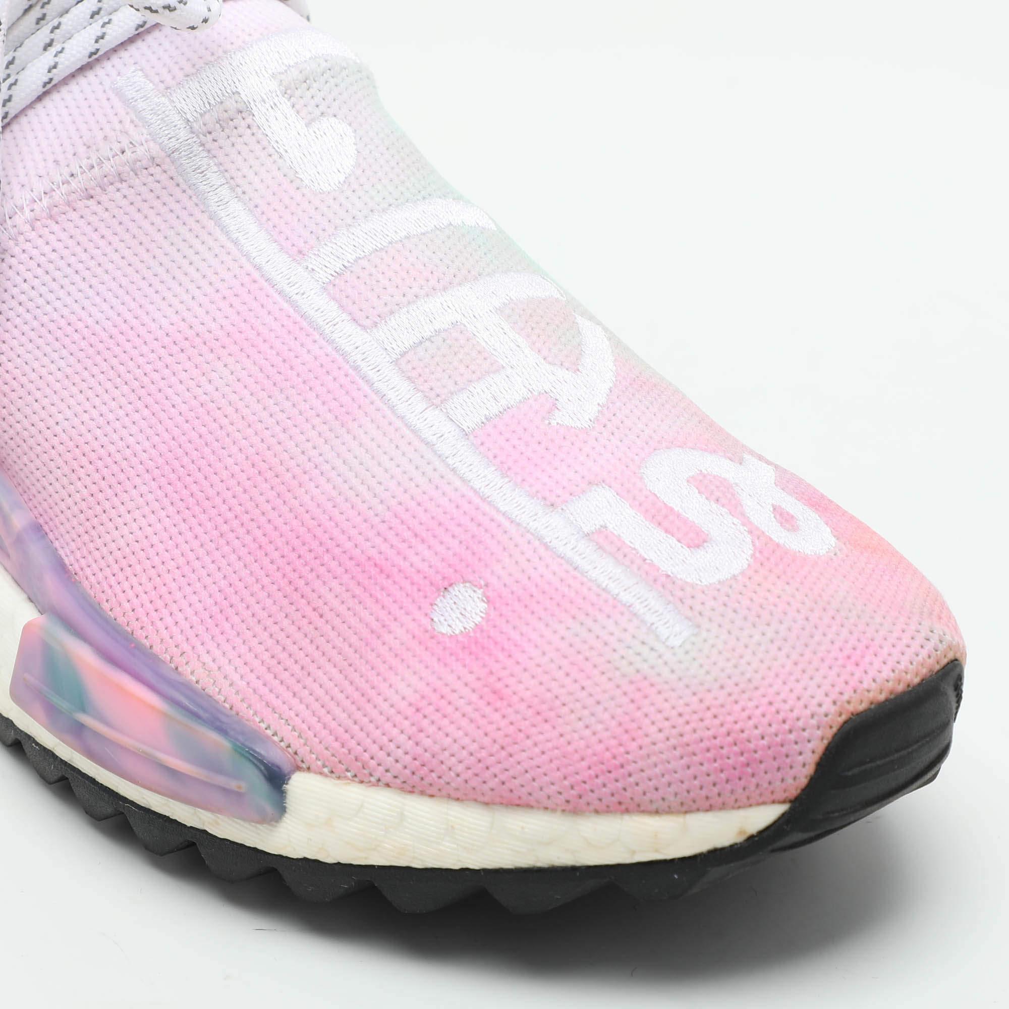 Pharrell Williams x Adidas Multicolor Knit Hu NMD Low Top Sneakers Size 39 1/3 For Sale 2