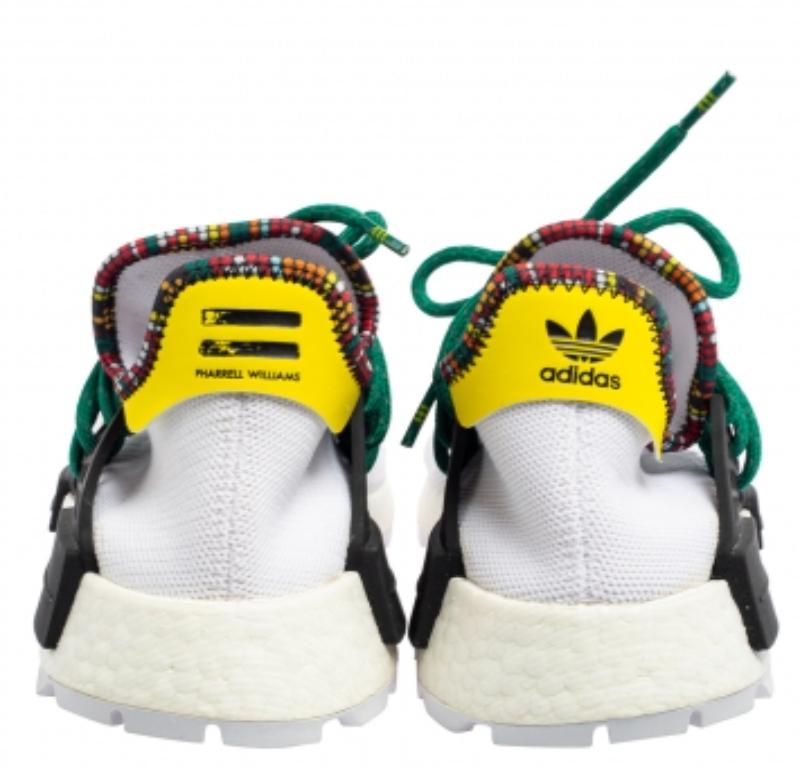 Pharrell Williams x Adidas Weißer Stoff Human Body NMD Turnschuhe aus weißem Stoff Größe 40 2/3 im Zustand „Gut“ im Angebot in Dubai, Al Qouz 2