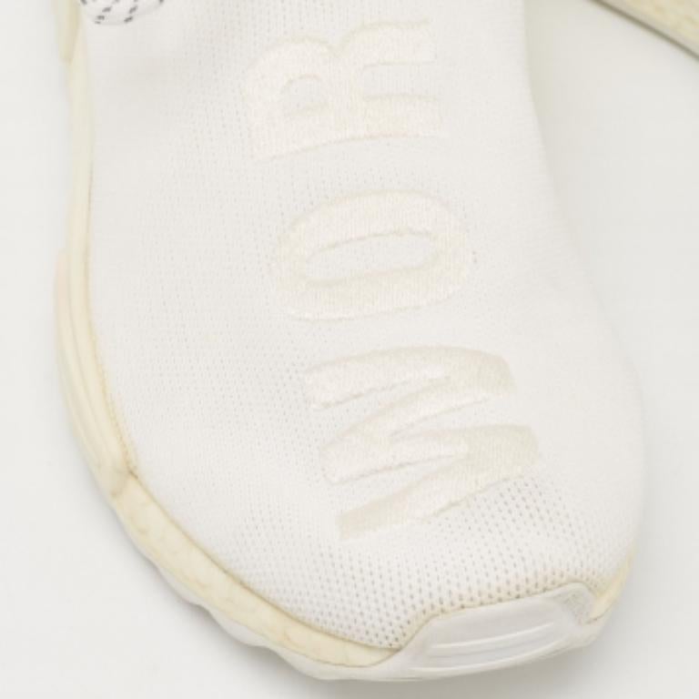Pharrell Williams x Adidas White Knit Fabric Human Body NMD Sneakers Size 46 2/3 Bon état - En vente à Dubai, Al Qouz 2