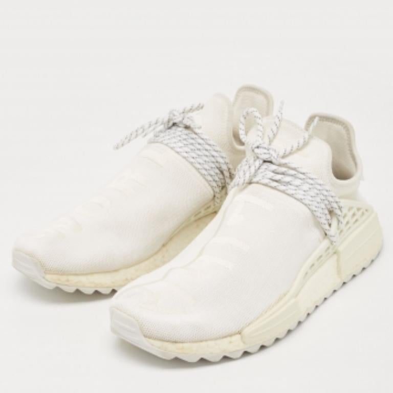 Pharrell Williams x Adidas White Knit Fabric Human Body NMD Sneakers Size 46 2/3 en vente 2