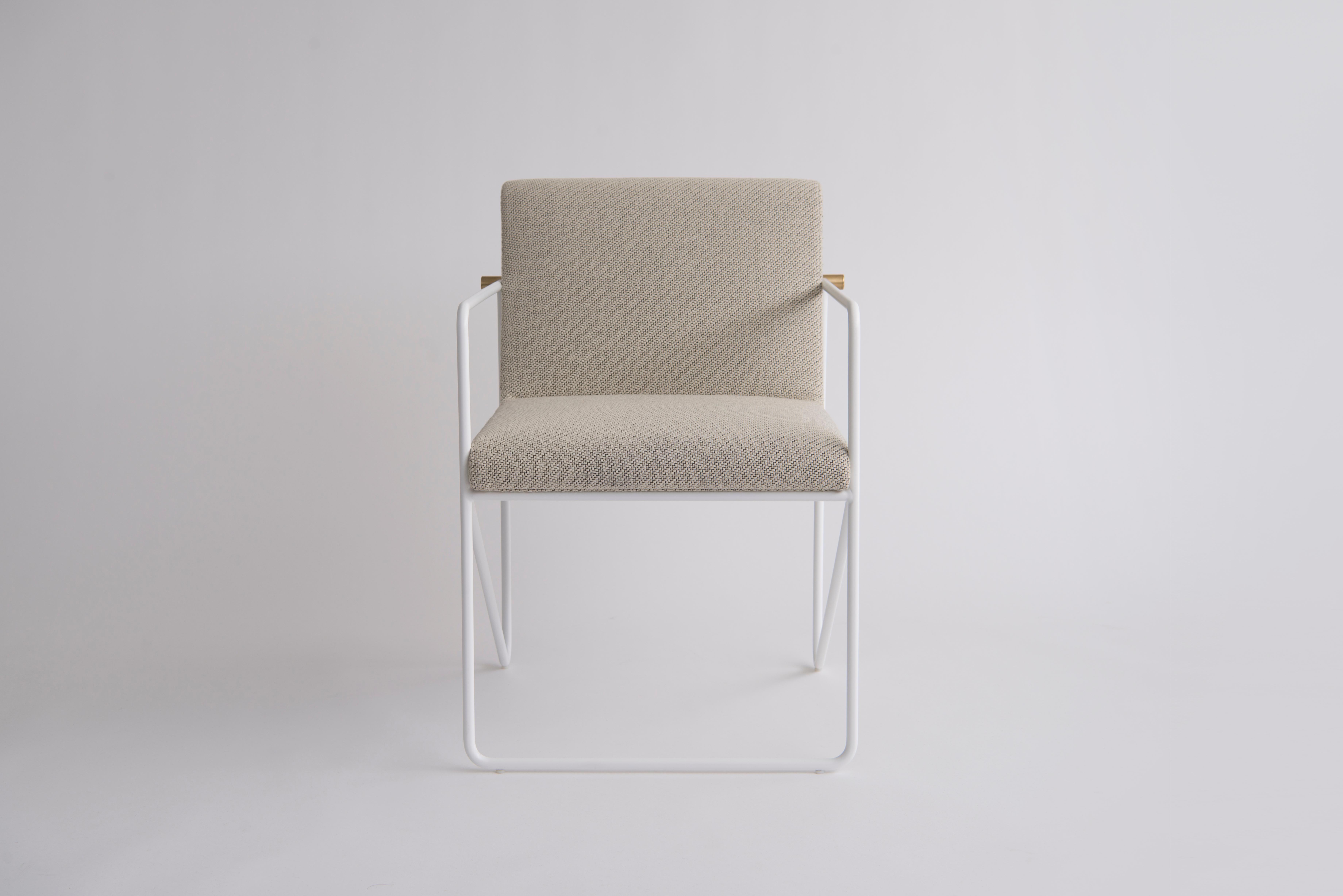 Phase Design, „Kickstand-Beistellstuhl“, (mit Armlehnen) (Messing) im Angebot