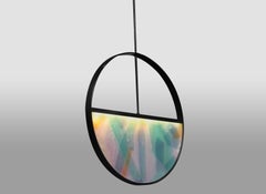 Phase Pendant Light in Contemporary Blackened Steel with Layered Resin Inlay