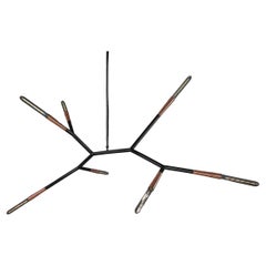 Lámpara Colgante Horizontal de 7 Brazos de Bronce Oscuro y Cobre Crudo de Christopher Boots
