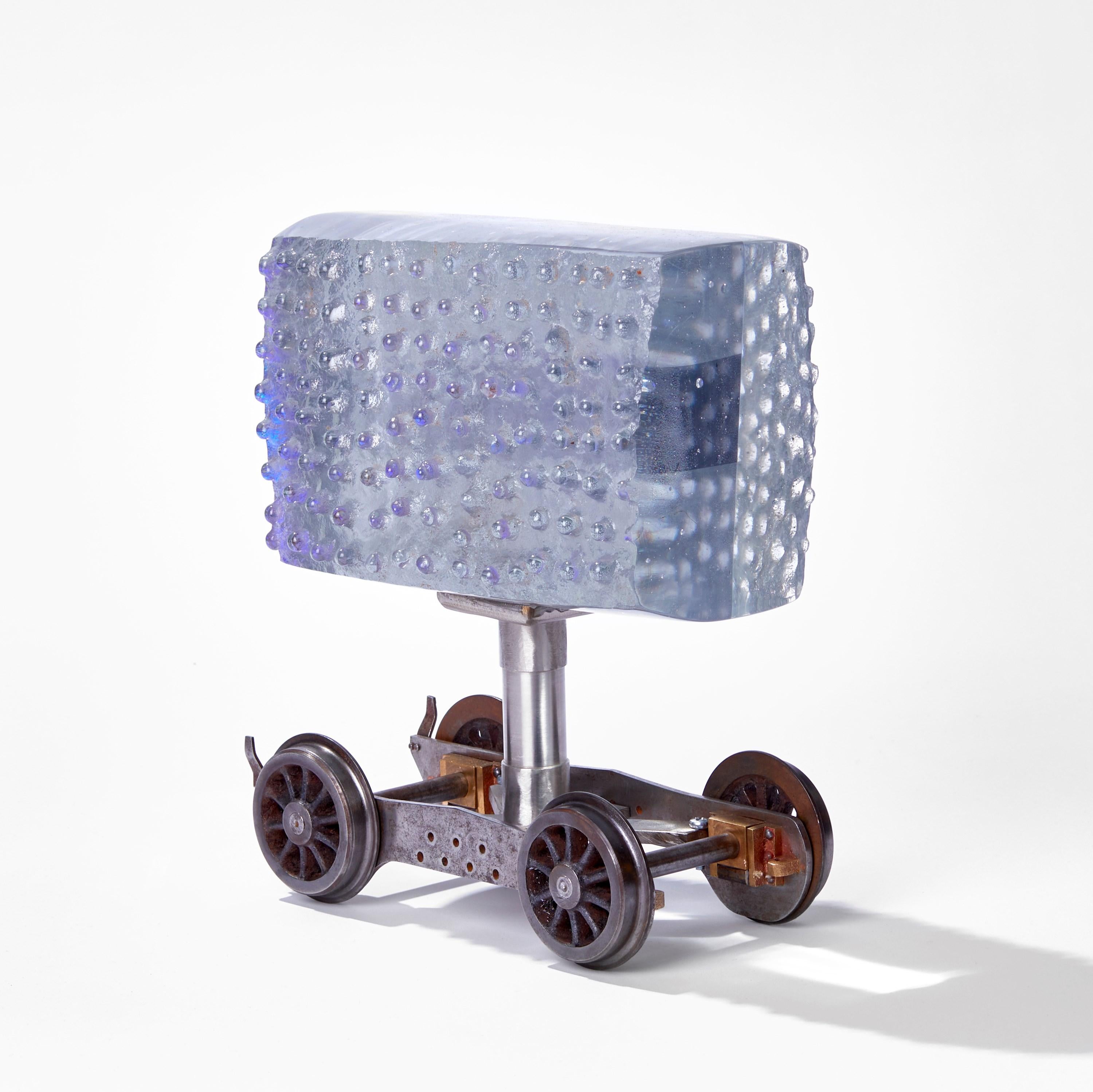 Hand-Crafted  Phateon, a steel & glass train / locomotive inspired sculpture by Jon Lewis For Sale